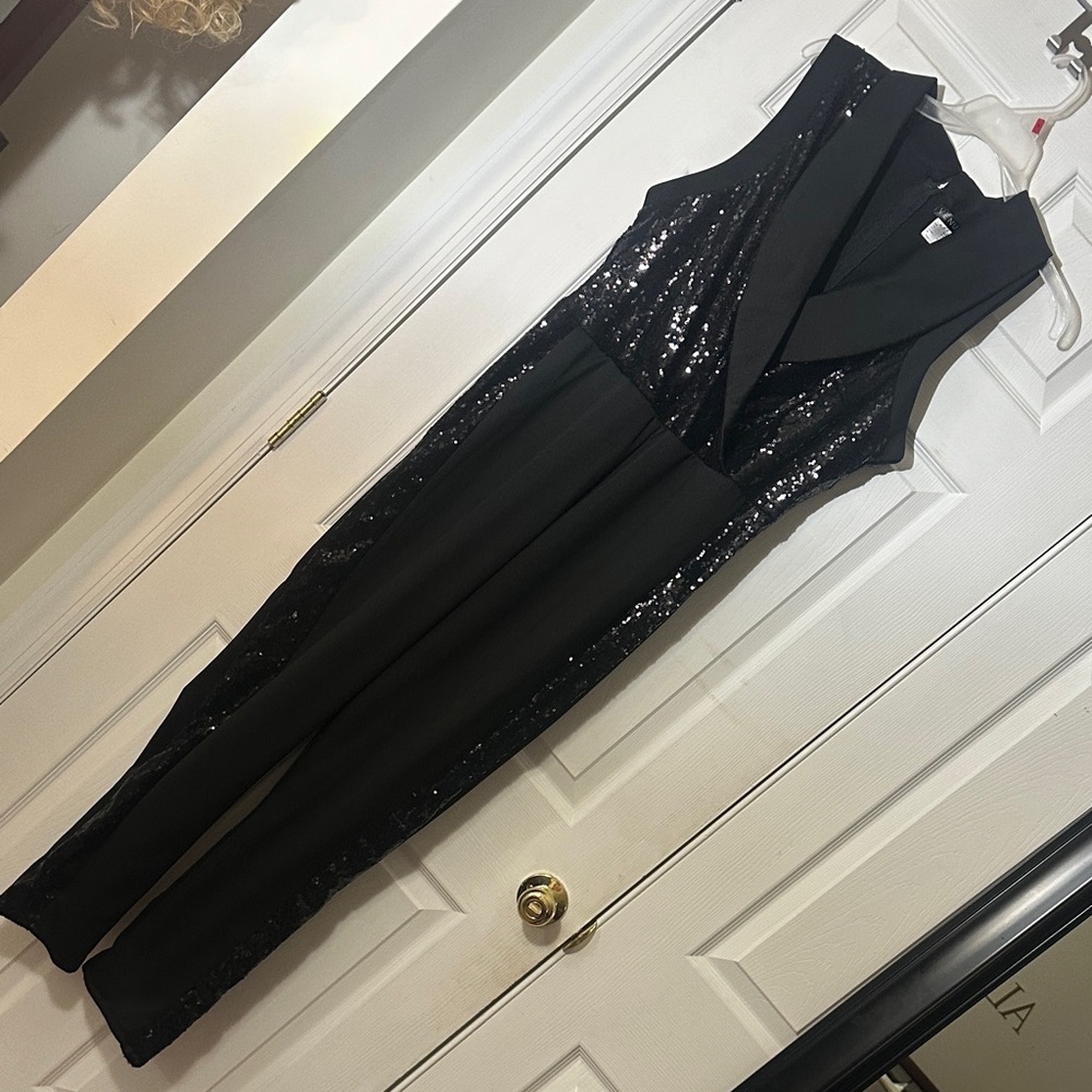Venus Black Sequin Jumpsuit! New! Size XL